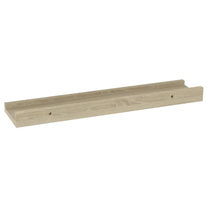 Wall Shelf Set of 2 Sonoma Oak MDF Medium Wall Shelf