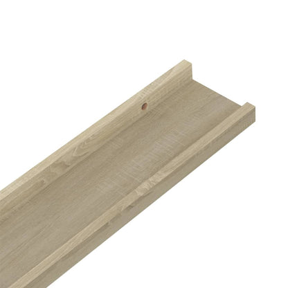 Wall Shelf Set of 2 Sonoma Oak MDF Medium Wall Shelf
