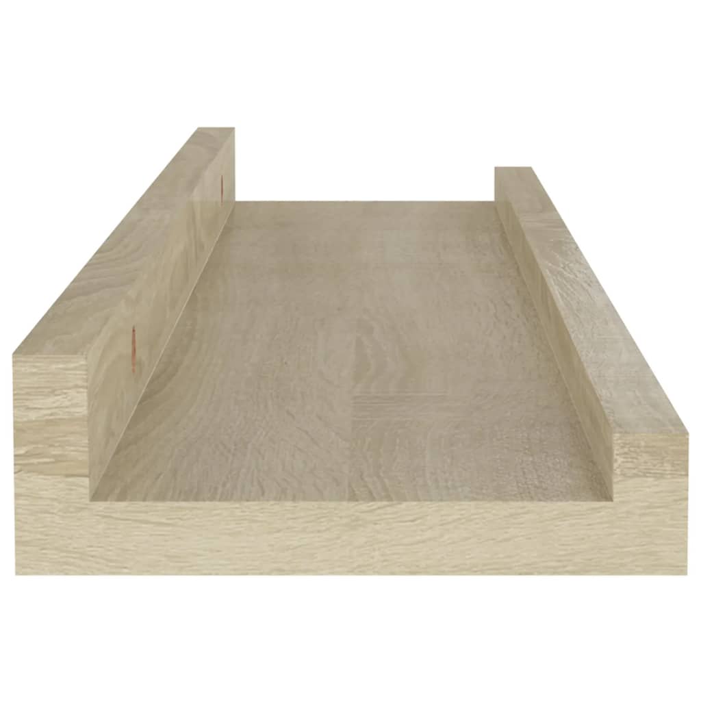 Wall Shelf Set of 2 Sonoma Oak MDF Medium Wall Shelf