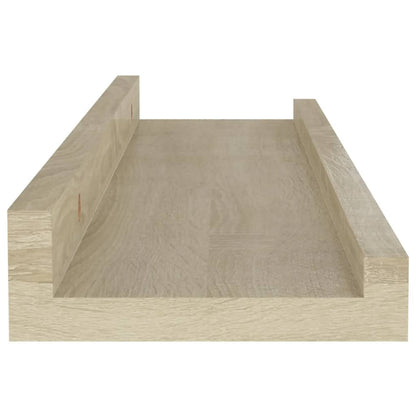 Wall Shelf Set of 2 Sonoma Oak MDF Medium Wall Shelf
