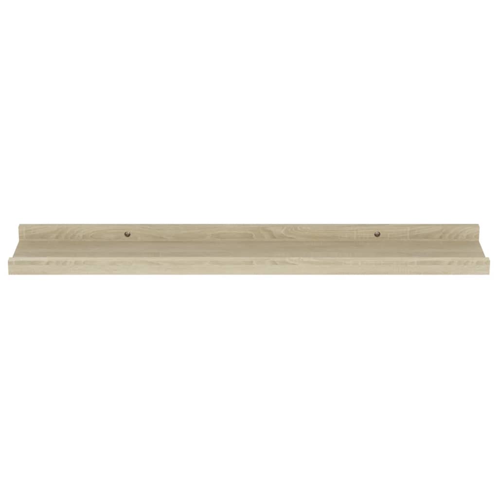 Wall Shelf Set of 2 Sonoma Oak MDF Wall Mounting Wall Shelf
