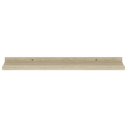 Wall Shelf Set of 2 Sonoma Oak MDF Wall Mounting Wall Shelf