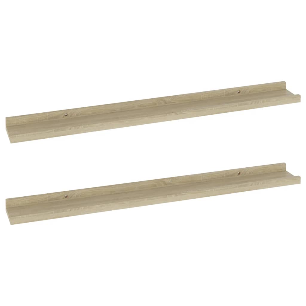 Wall Shelves 2 pcs Sonoma Oak 31.5x3.5x1.2"