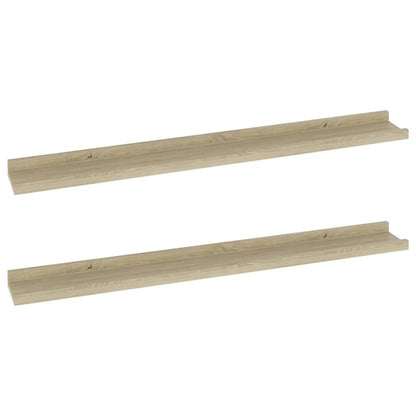 Wall Shelves 2 pcs Sonoma Oak 31.5x3.5x1.2"