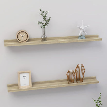 Wall Shelves 2 pcs Sonoma Oak 31.5x3.5x1.2"