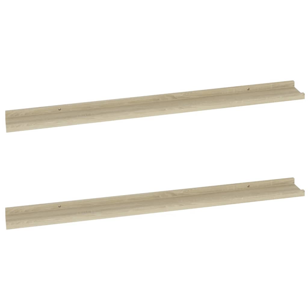 Wall Shelf Set of 2 Sonoma oak MDF Large Floating Shelf