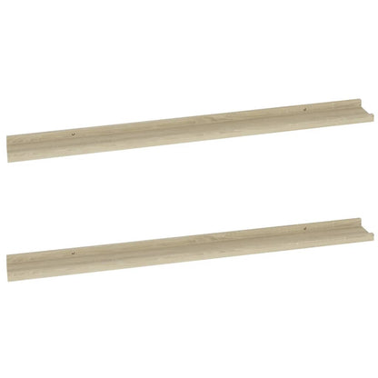 Wall Shelf Set of 2 Sonoma oak MDF Large Floating Shelf