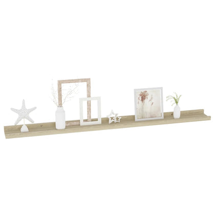 Wall Shelf Set of 2 Sonoma oak MDF Large Floating Shelf