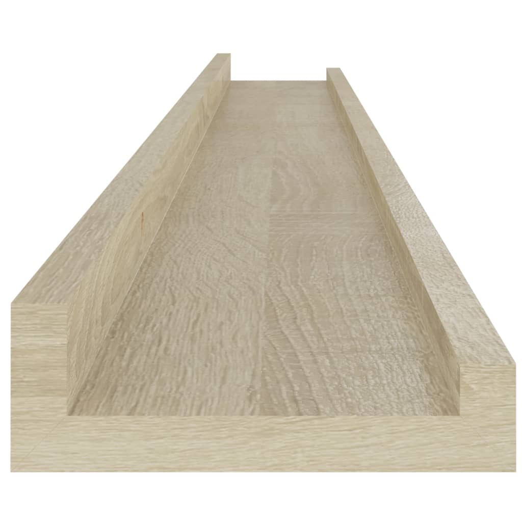 Wall Shelf Set of 2 Sonoma oak MDF Large Floating Shelf