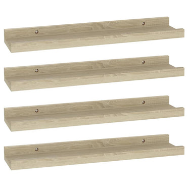 Wall Shelves 4 pcs Sonoma Oak 40x9x3 cm