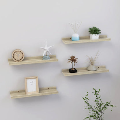 Wall Shelves 4 pcs Sonoma Oak 40x9x3 cm