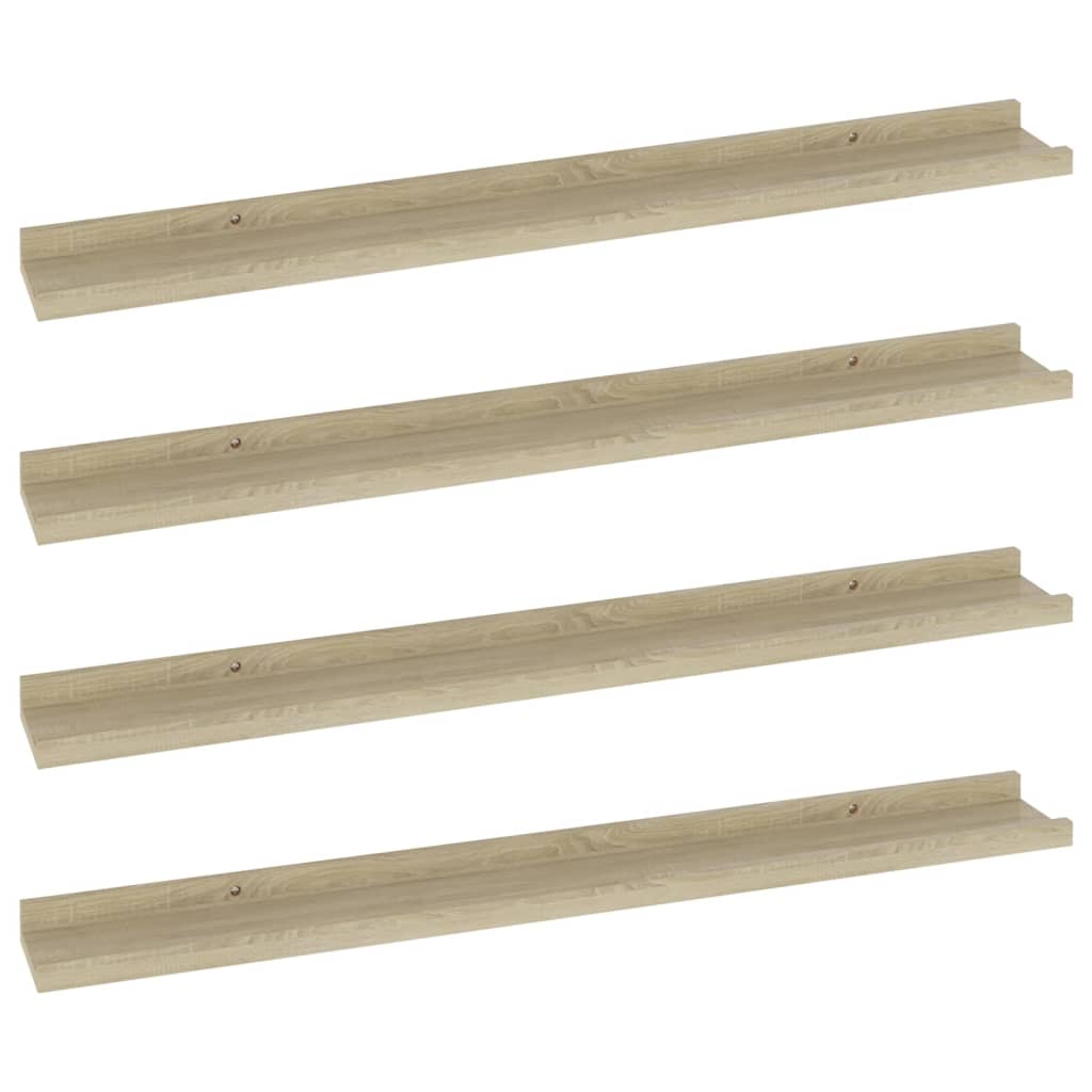 Wall Shelves 4 pcs Sonoma Oak 80x9x3 cm