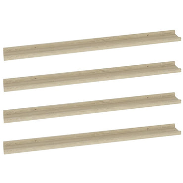 Wall Shelves 4 pcs Sonoma Oak 100x9x3 cm