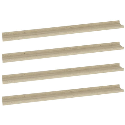 Wall Shelves 4 pcs Sonoma Oak 100x9x3 cm