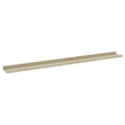 Wall Shelf Set of 2 White and sonoma oak