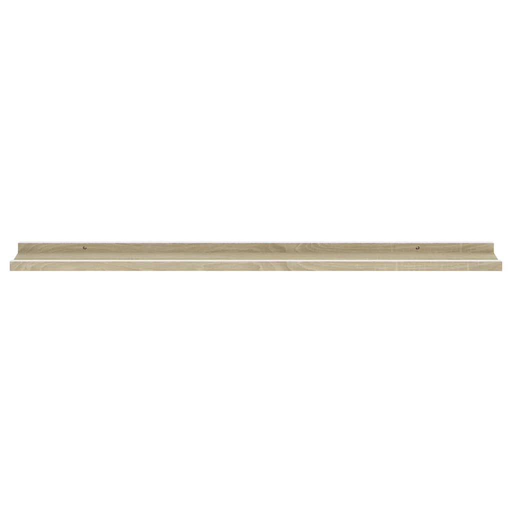 Wall Shelf Set of 2 White and sonoma oak