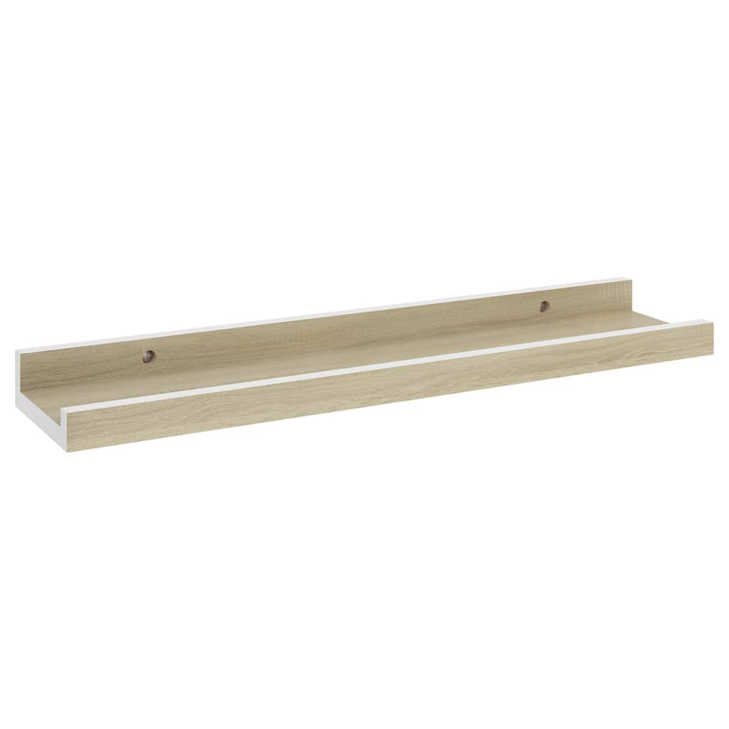 Wall Shelves 4 pcs White and Sonoma Oak 40x9x3 cm