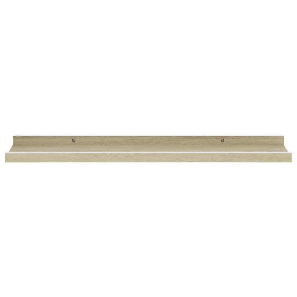 Wall Shelves 4 pcs White and Sonoma Oak 60x9x3 cm