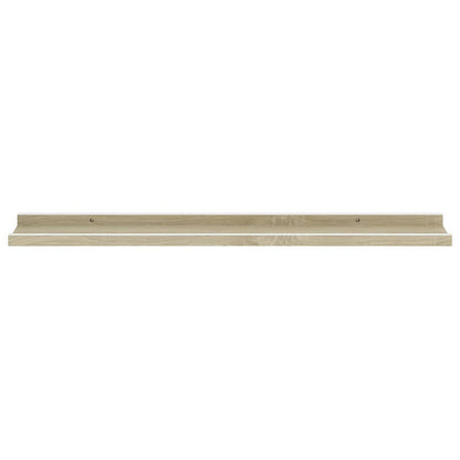 Wall Shelves 4 pcs White and Sonoma Oak 80x9x3 cm