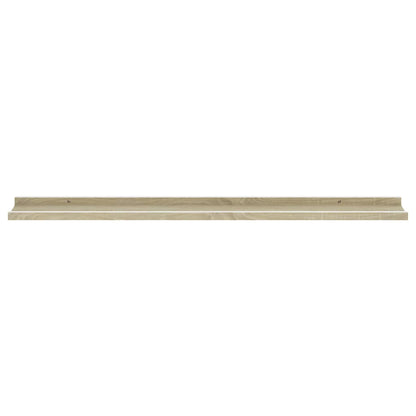 Wall Shelves 4 pcs White and Sonoma Oak 100x9x3 cm