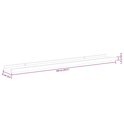 vidaXL Wall Shelf Set of 4 White and Sonoma Oak MDF Medium