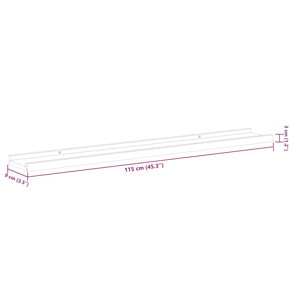 Wall Shelves 4 pcs White and Sonoma Oak 45.3"x3.5"x1.2