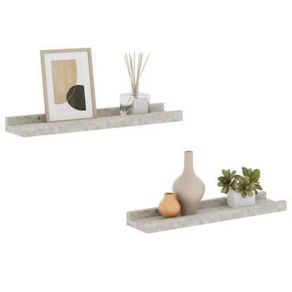 Wall Shelves 2 pcs Concrete Grey 40x9x3 cm