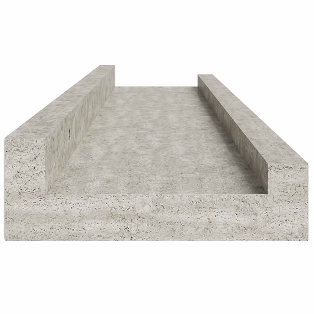 Wall Shelves 2 pcs Concrete Grey 60x9x3 cm
