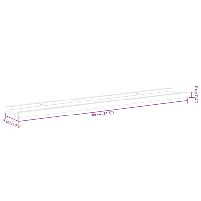 Wall Shelves 2 pcs Concrete Gray 31.5"x3.5"x1.2