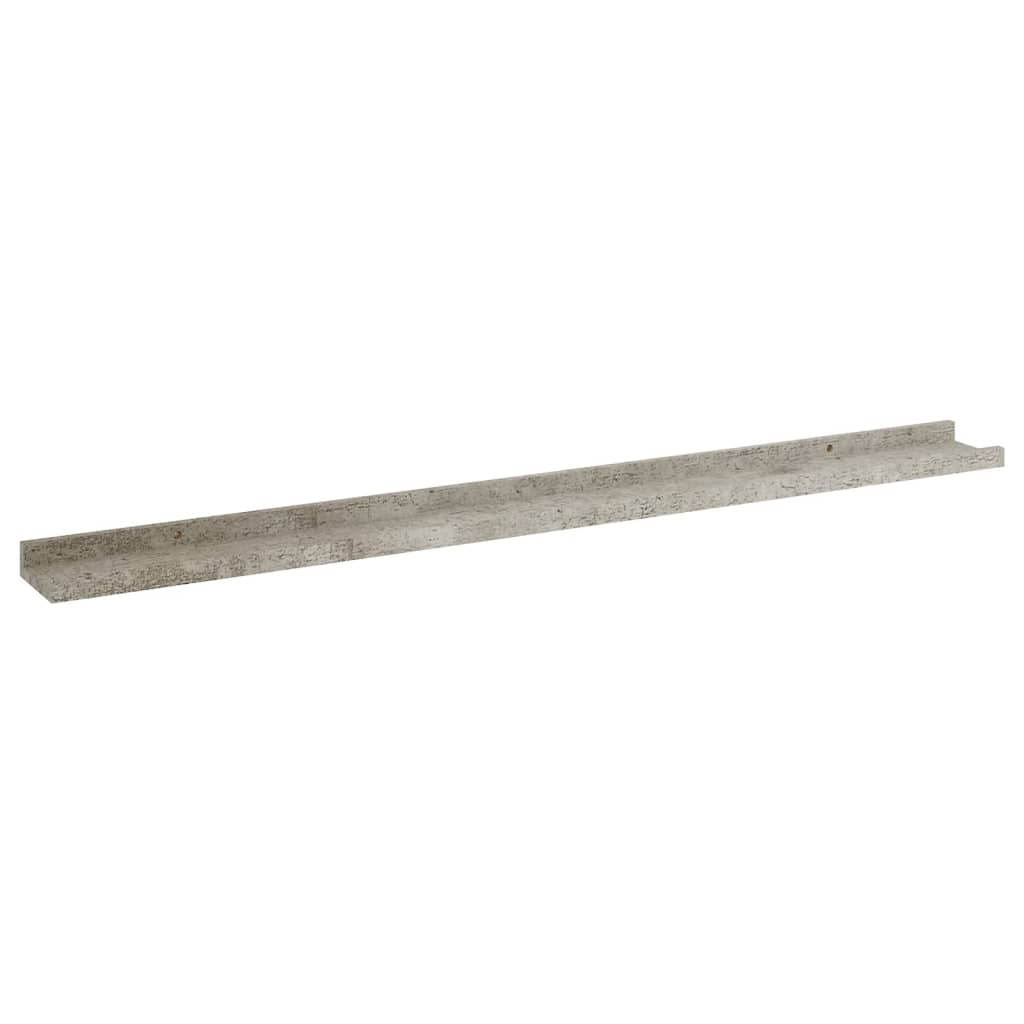 Wall Shelf Set of 2 Concrete Grey MDF 39.4 x 3.5 x 1.2 in