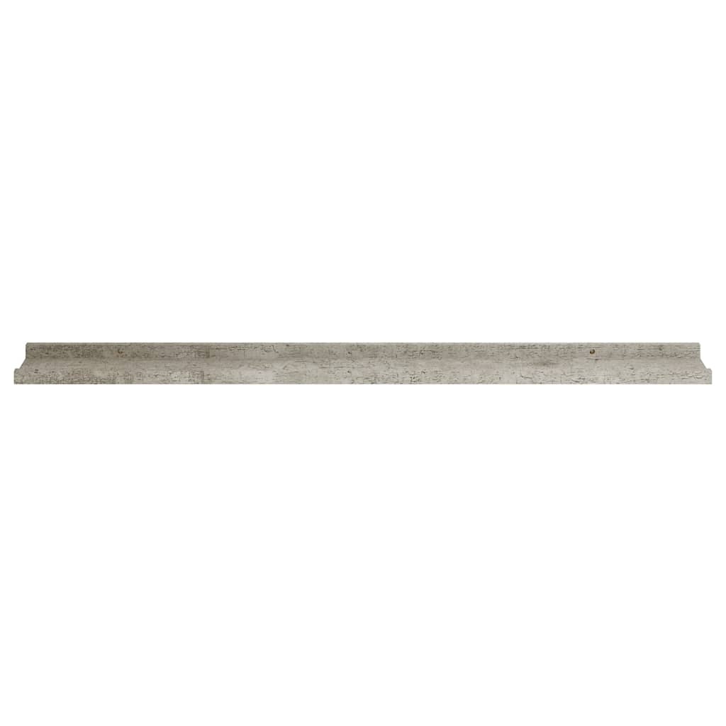 Wall Shelf Set of 2 Concrete Grey MDF 39.4 x 3.5 x 1.2 in