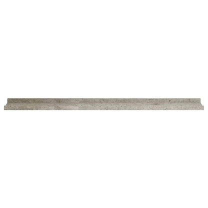 Wall Shelf Set of 2 Concrete Grey MDF 39.4 x 3.5 x 1.2 in
