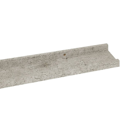 Wall Shelf Set of 2 Concrete Grey MDF 39.4 x 3.5 x 1.2 in