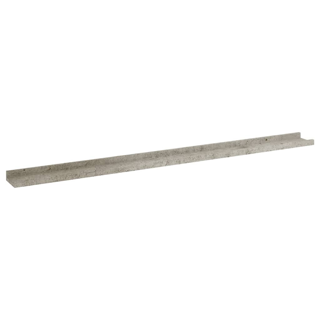 Wall Shelf Set of 2 Concrete Gray MDF 45.3 x 3.5 x 1.2 in