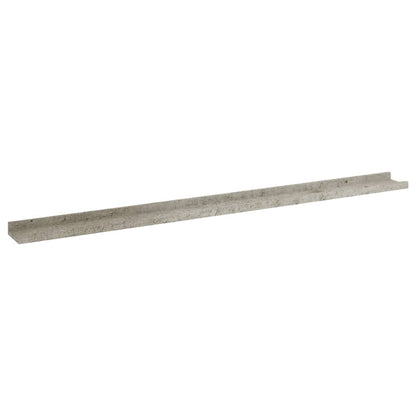 Wall Shelf Set of 2 Concrete Gray MDF 45.3 x 3.5 x 1.2 in