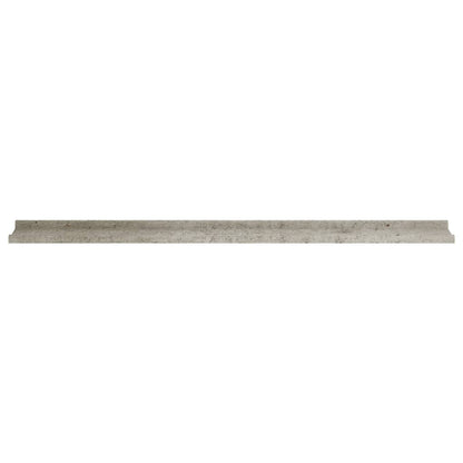 Wall Shelf Set of 2 Concrete Gray MDF 45.3 x 3.5 x 1.2 in