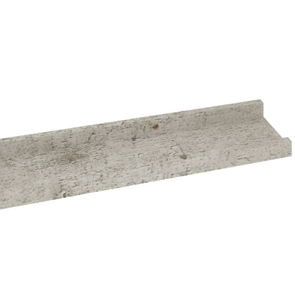 Wall Shelf Set of 2 Concrete Gray MDF 45.3 x 3.5 x 1.2 in