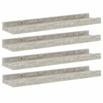 Wall Shelves 4 pcs Concrete Grey 40x9x3 cm