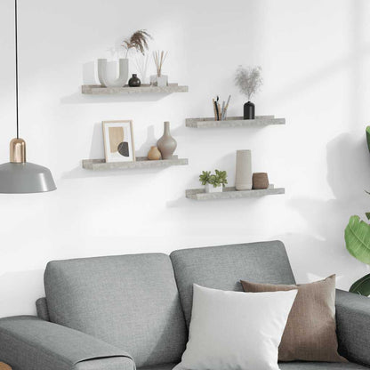 Wall Shelves 4 pcs Concrete Grey 40x9x3 cm