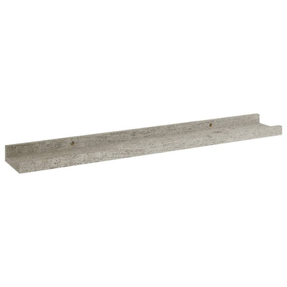 Wall Shelf Set of 4 Concrete grey MDF 23.6x3.5x1.2 in