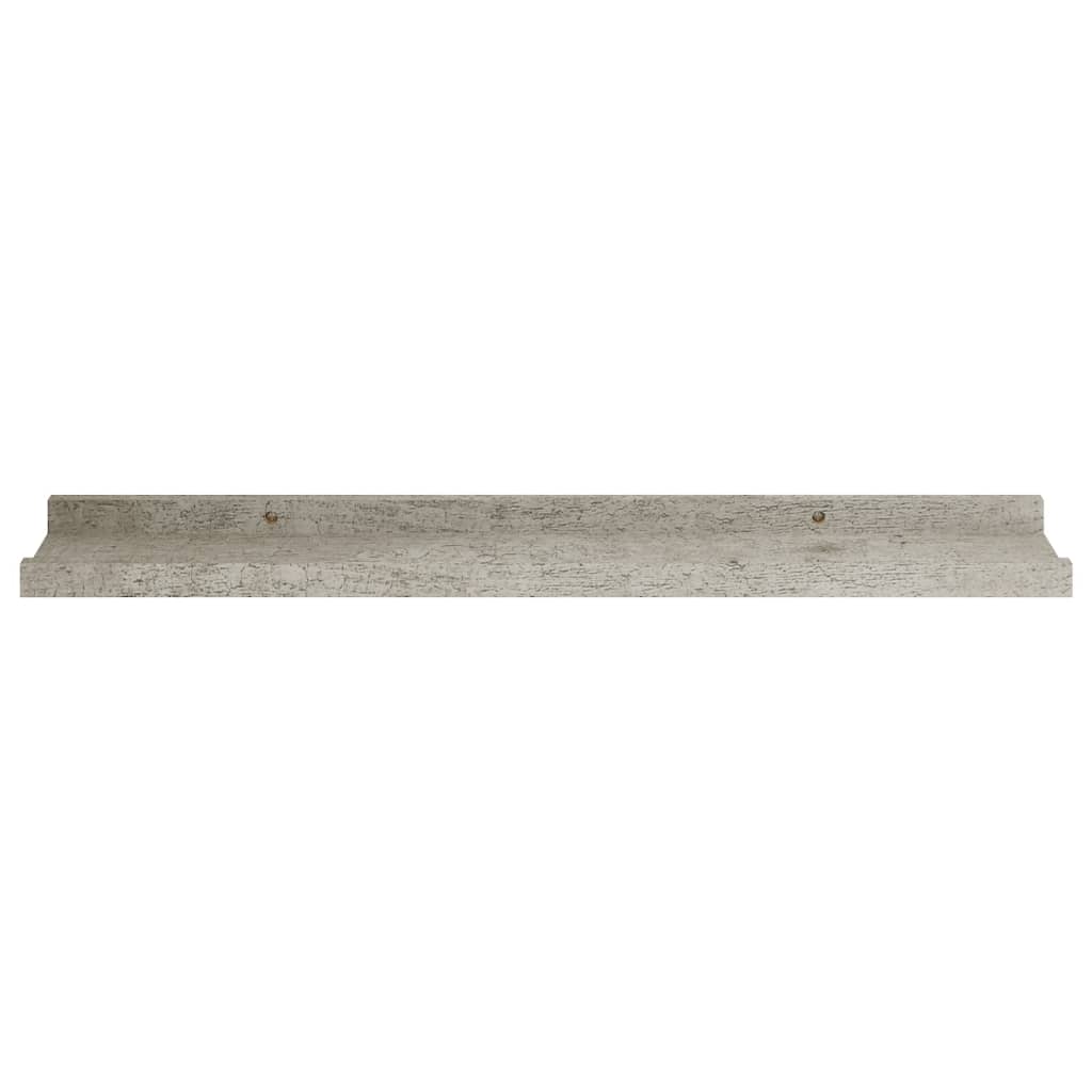 Wall Shelf Set of 4 Concrete grey MDF 23.6x3.5x1.2 in