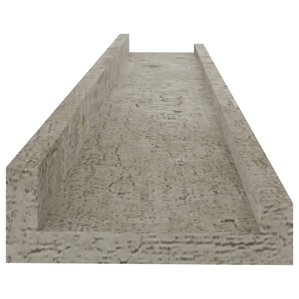 Wall Shelf Set of 4 Concrete grey MDF 23.6x3.5x1.2 in
