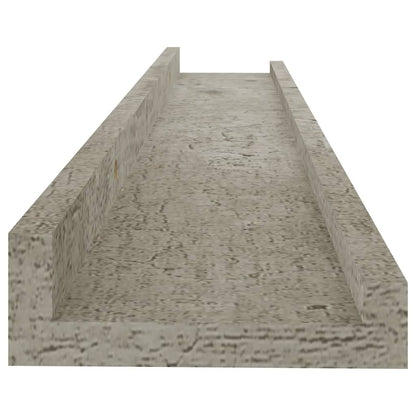 Wall Shelf Set of 4 Concrete grey MDF 23.6x3.5x1.2 in