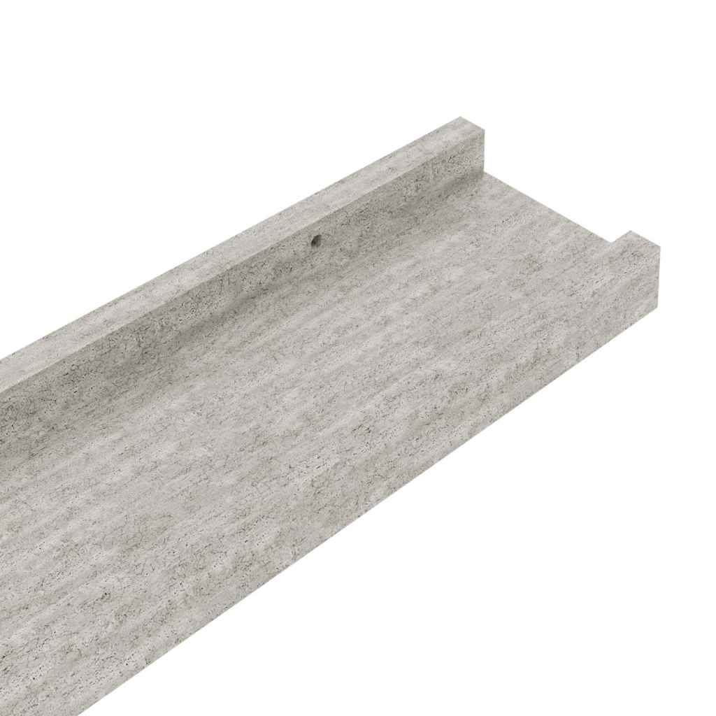 Wall Shelves 4 pcs Concrete Grey 80x9x3 cm