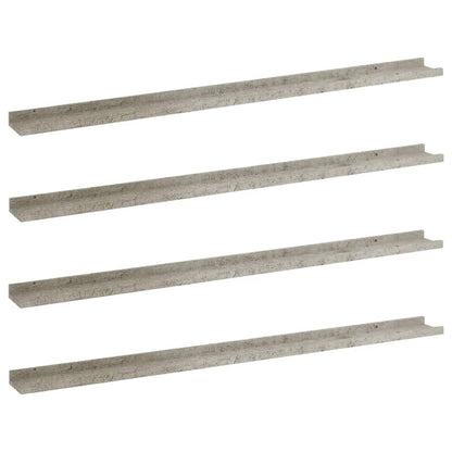Wall Shelves 4 pcs Concrete Gray 45.3"x3.5"x1.2"