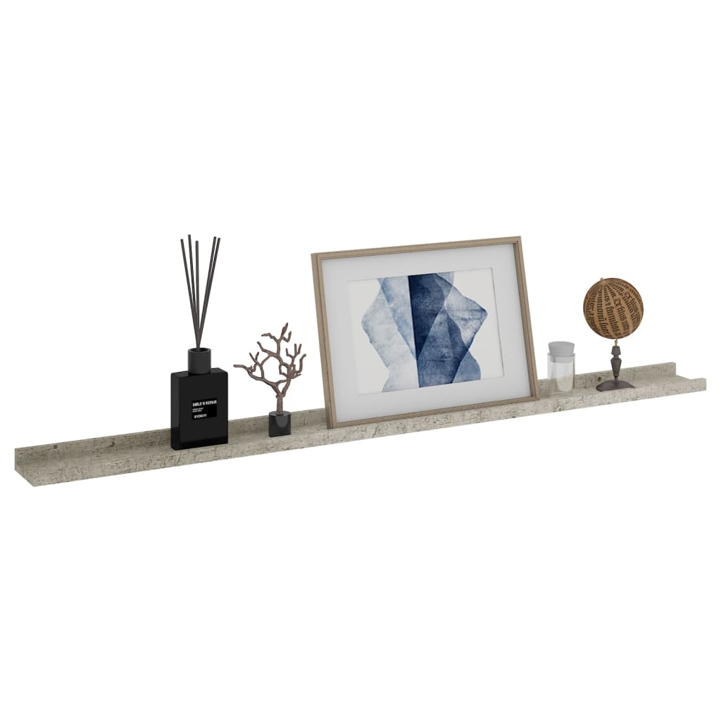 Wall Shelves 4 pcs Concrete Gray 45.3"x3.5"x1.2"
