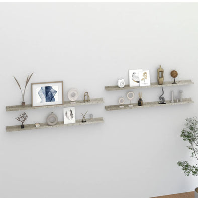 Wall Shelves 4 pcs Concrete Grey 115x9x3 cm