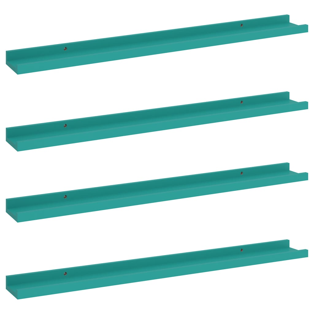 Wall Shelves 4 pcs Blue 80x9x3 cm