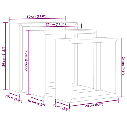 Wall Cube Shelves 3 pcs Sonoma Oak