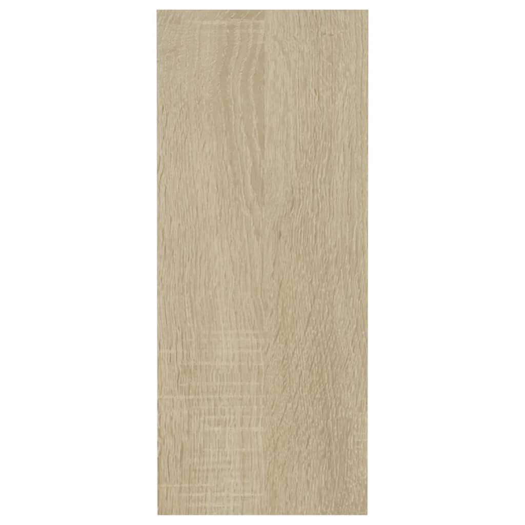 Wall Cube Shelf Set of 3 White and Sonoma Oak MDF Small to Medium